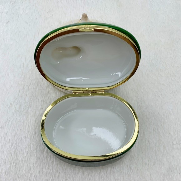 Vintage Fitz and Floyd Spotted Dalmatian Dogs Trinket Box Green Porcelain 1985 - Picture 5 of 11